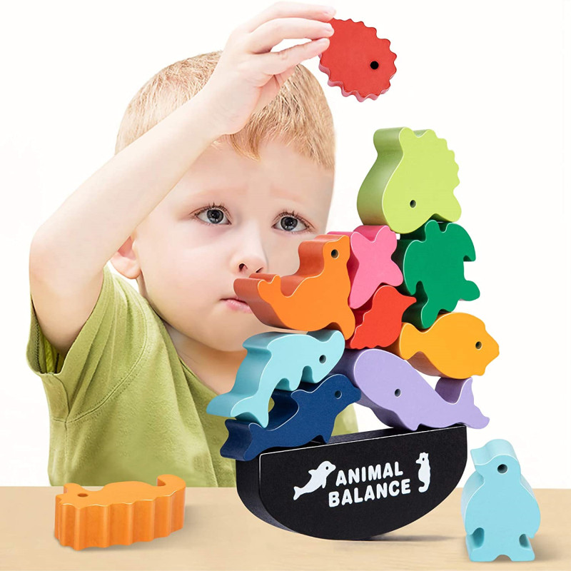 Board Game With Questions - Nuevos niños Montessori bloques de equilibrio