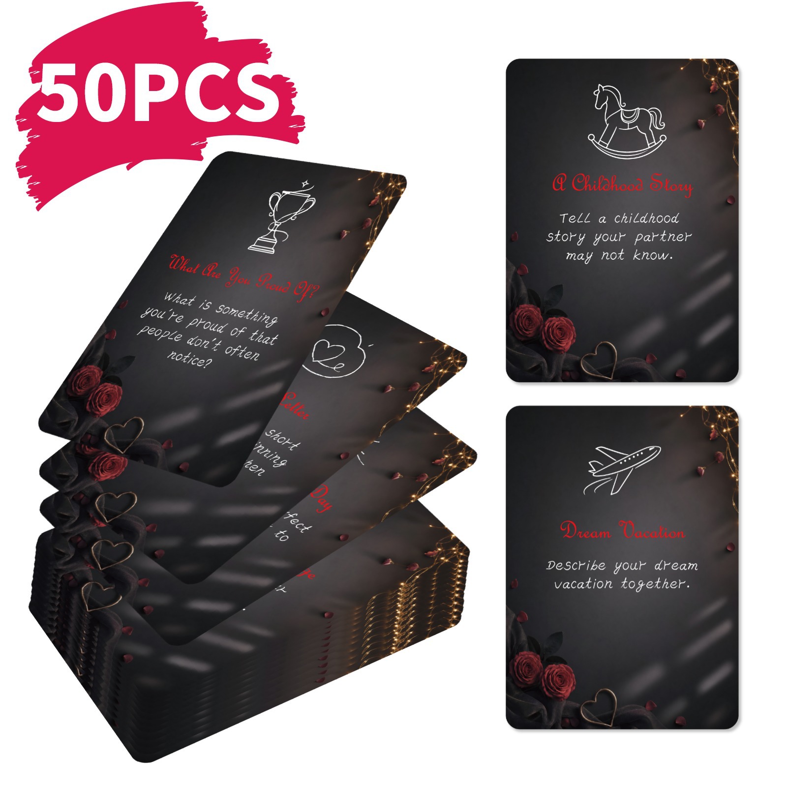 Board Game Quiz - 50 Tarjetas de Desafío Románticas para