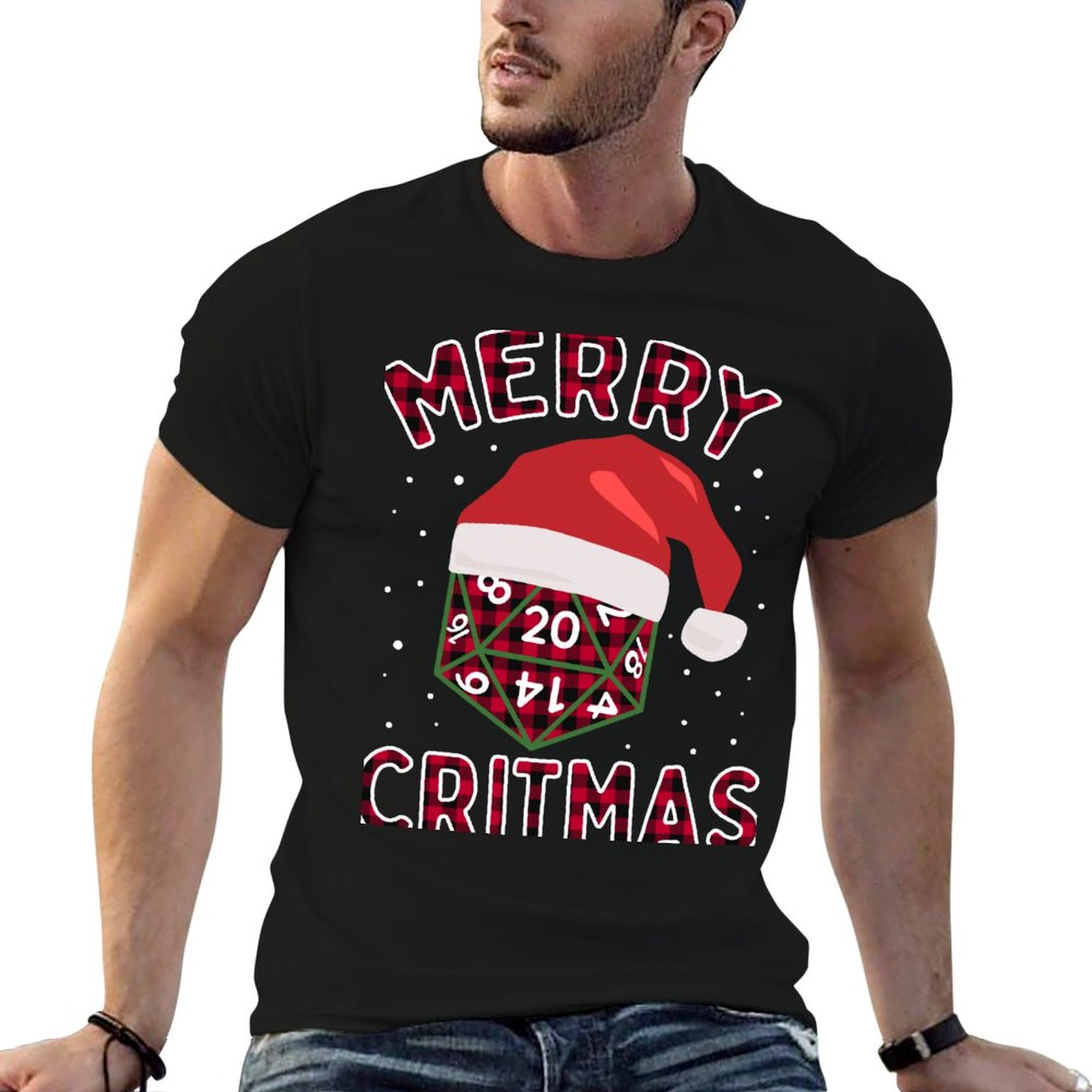 Board Game Roleplay - Camiseta Merry Critmas con estampado de
